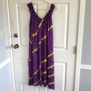 Purple and yellow one size coverup